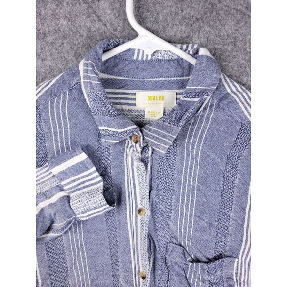 Maeve Tops - Maeve Anthropologie Shirt Women's Medium Striped‎ Button Up Viscose Pocket